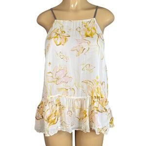 Anthropologie HD in Paris Watercolor Floral Strappy Tank Top Size Medium